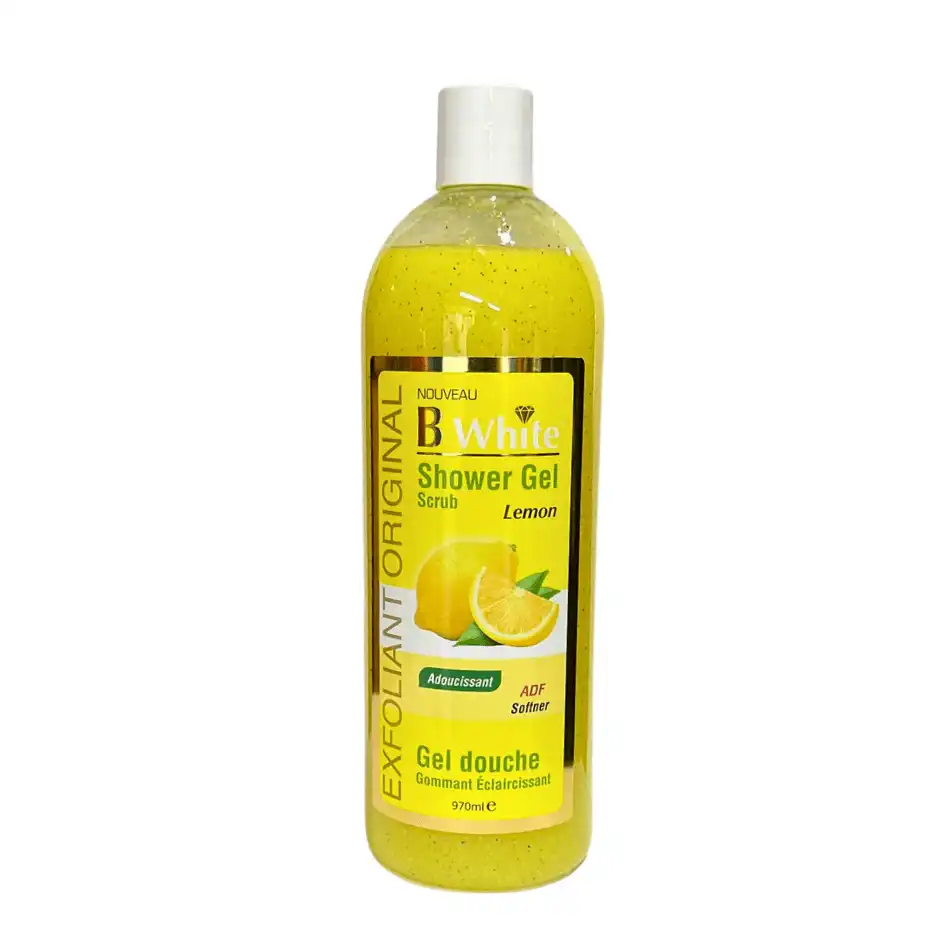 B-White Shower Gel Scrub 970ml #Lemon By Malik Beauty